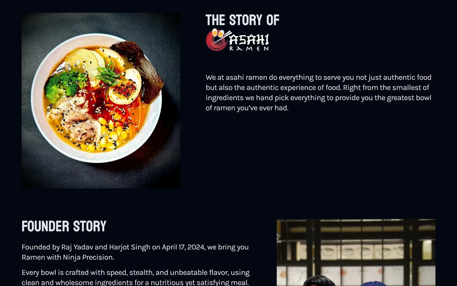 Asahi Ramen about page